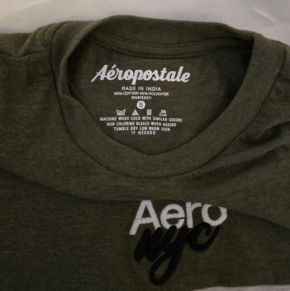 Men's t shirt AEROPOSTALE Rifflegreen/grey/black   Small - Picture 2 of 7